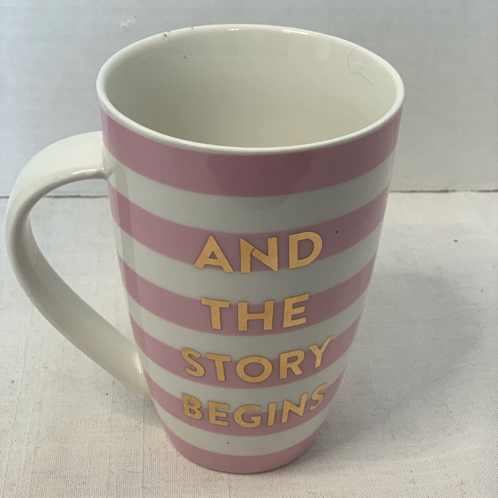 INDIGO | And The Story Begins Mug | Pink, White and Gold.